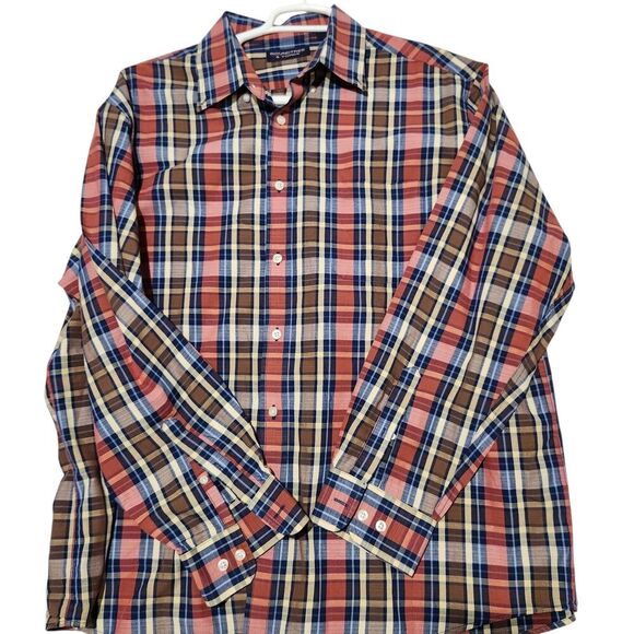 Roundtree and Yorke Men Shirt Size XL Button Down Plaid Longsleeve - Picture 5 of 9